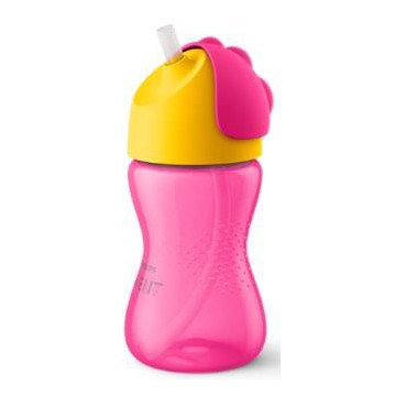 Vaso Con Pajita 300Ml. Rosa...